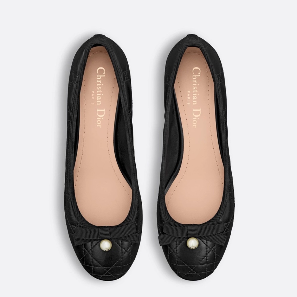 Dior Ballet Flat Black Quilted Cannage Calfskin